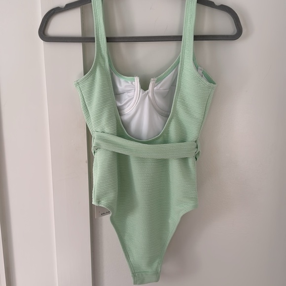 NWT ASOS The Frolic Mint Green Belted Swimsuit Size 2 - Picture 6 of 8